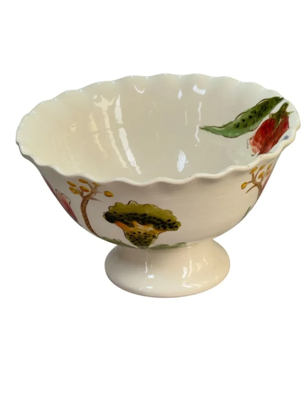 Mum Florals by Maxcera Multi-Purpose Ceramic Footed Pedestal Bowl